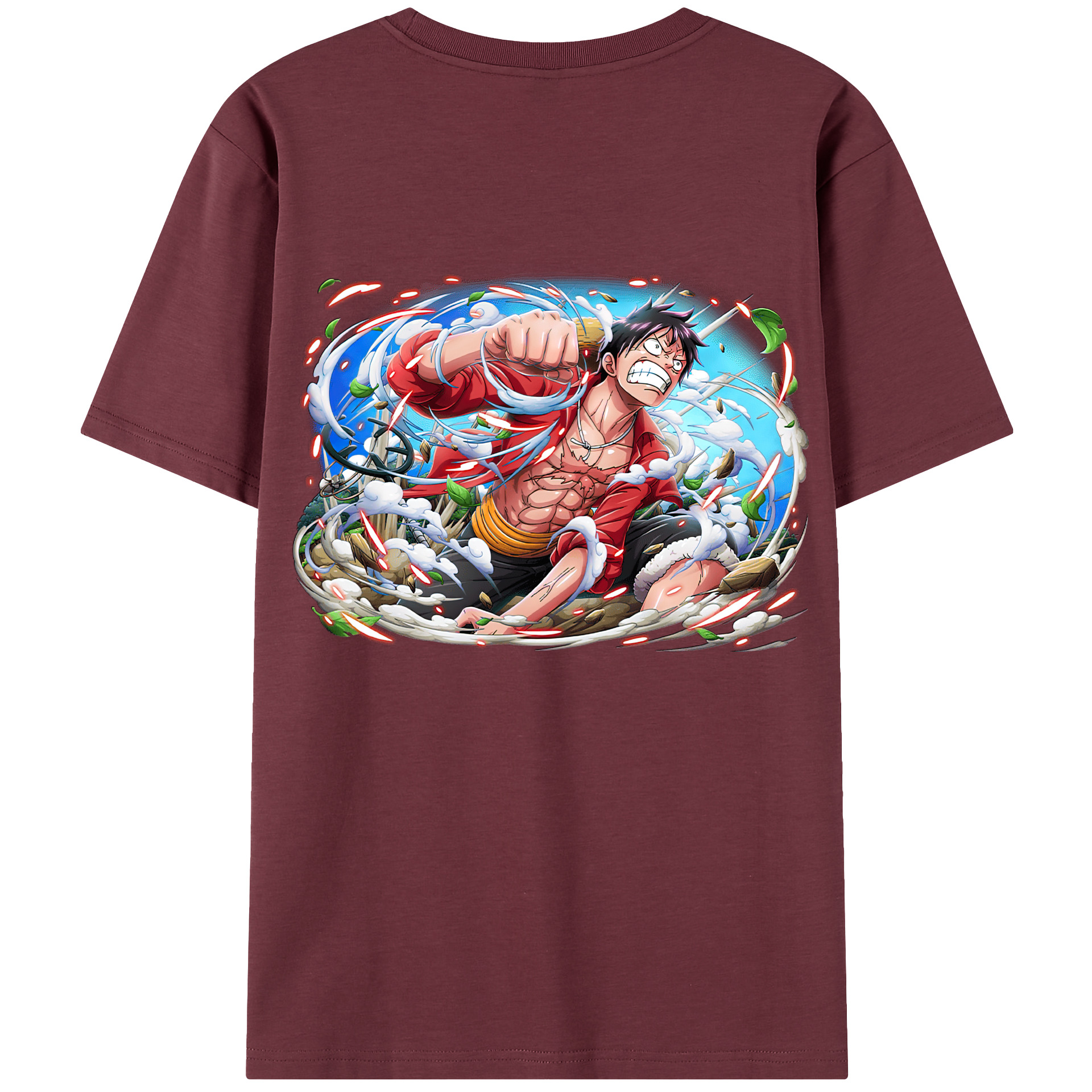 ワンピース モンキー・D・ルフィ ONE PIECE Monkey D. Luffy 綿100％半袖Tシャツ（背面プリント）